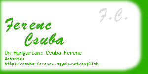 ferenc csuba business card